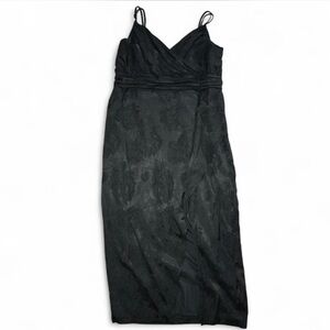 Express Floral Jacquard V-Neck Wrap Midi Dress